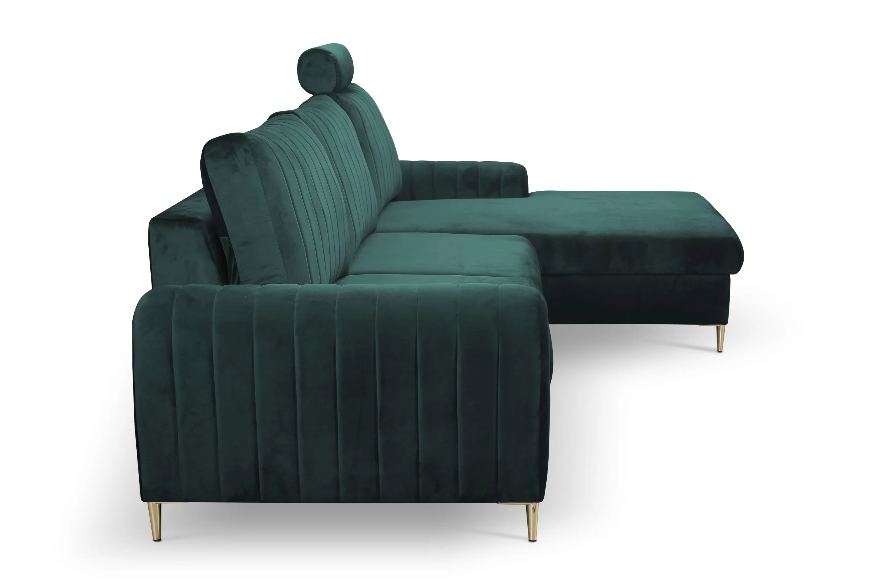 Narożnik rozkładany z pojemnikiem MONACO VELLUTO 251 cm prawy ciemnozielony - MONACO_NAR_VELLUTO27_P