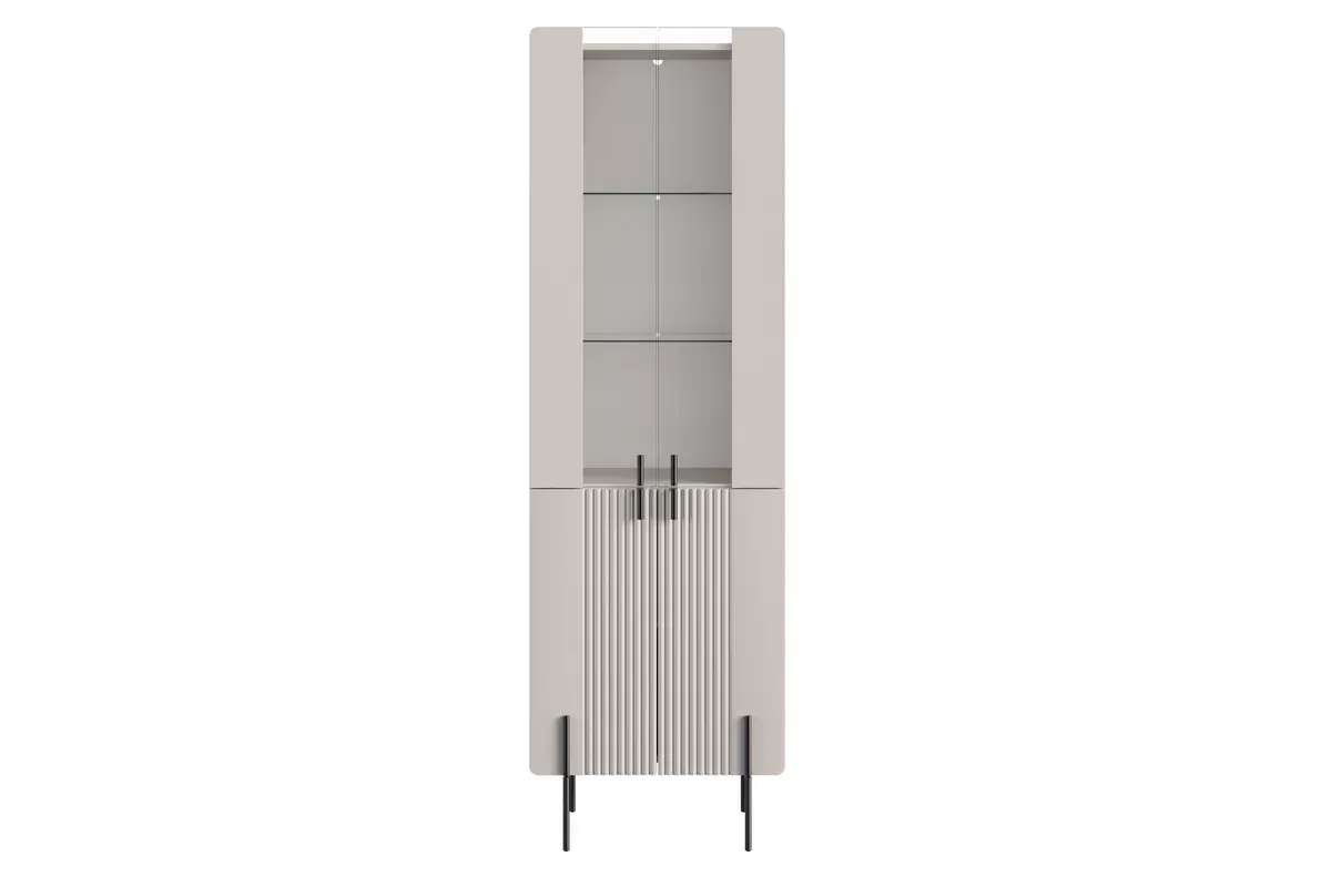 Witryna 4-drzwiowa MALMI 60cm - kaszmirowa - czarne nóżki