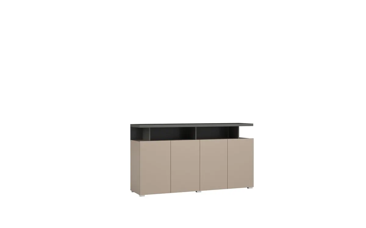 Komoda 4-drzwiowa z nadstawką SERIO 153x84 cappuccino/antracyt