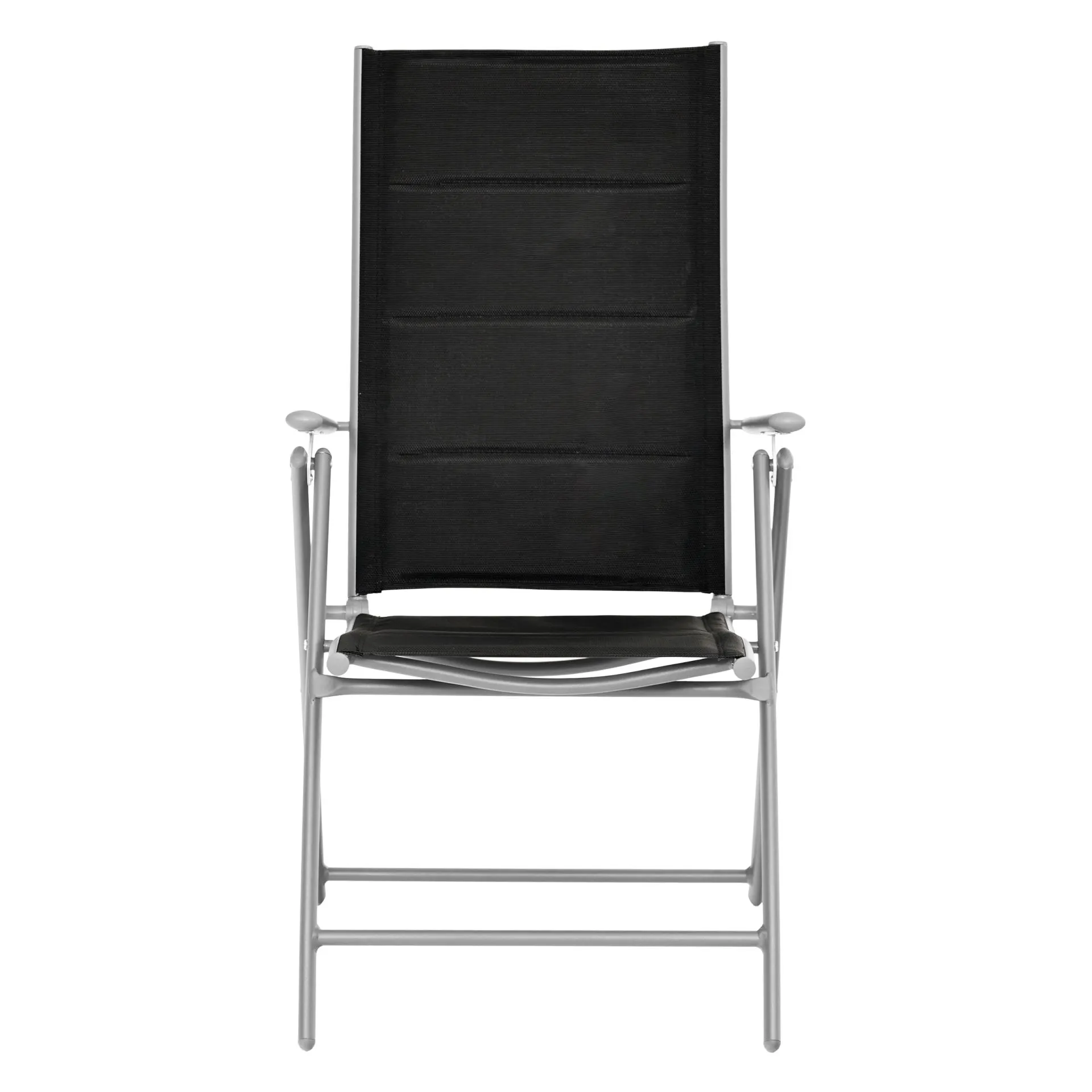 Zestaw Mebli LUXURY stół 150 cm + 6 składanych krzeseł czarno-srebrny — zdjęcie 9