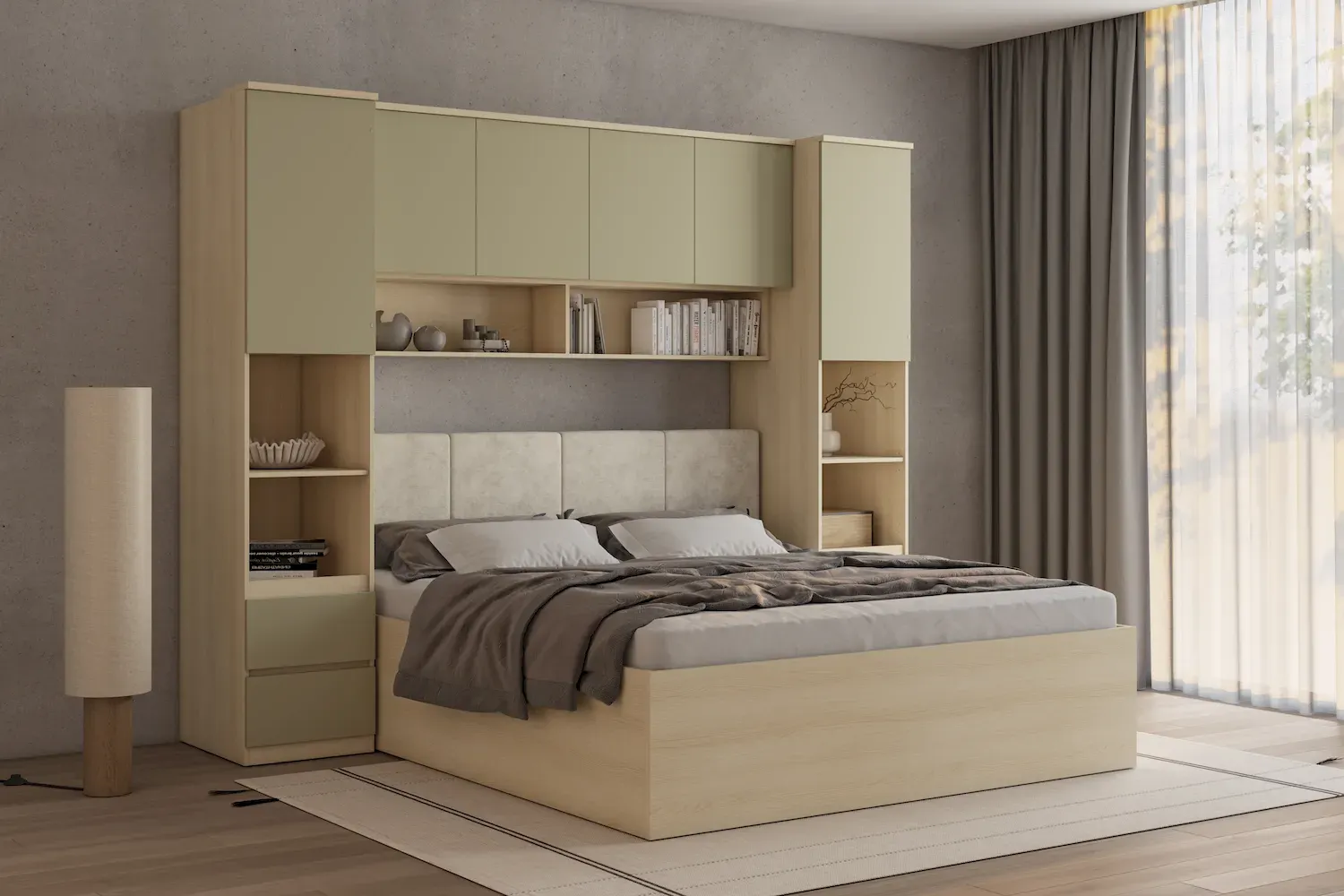 Szafka wisząca 4-drzwiowa P/L 186 cm TERRA 13 dąb Lindberg eukaliptus — zdjęcie 9