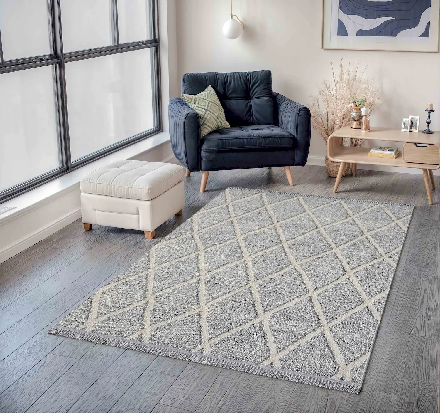 Dywan z frędzlami MARIMBA 160 x 230 szary - ASI_733MLC1289