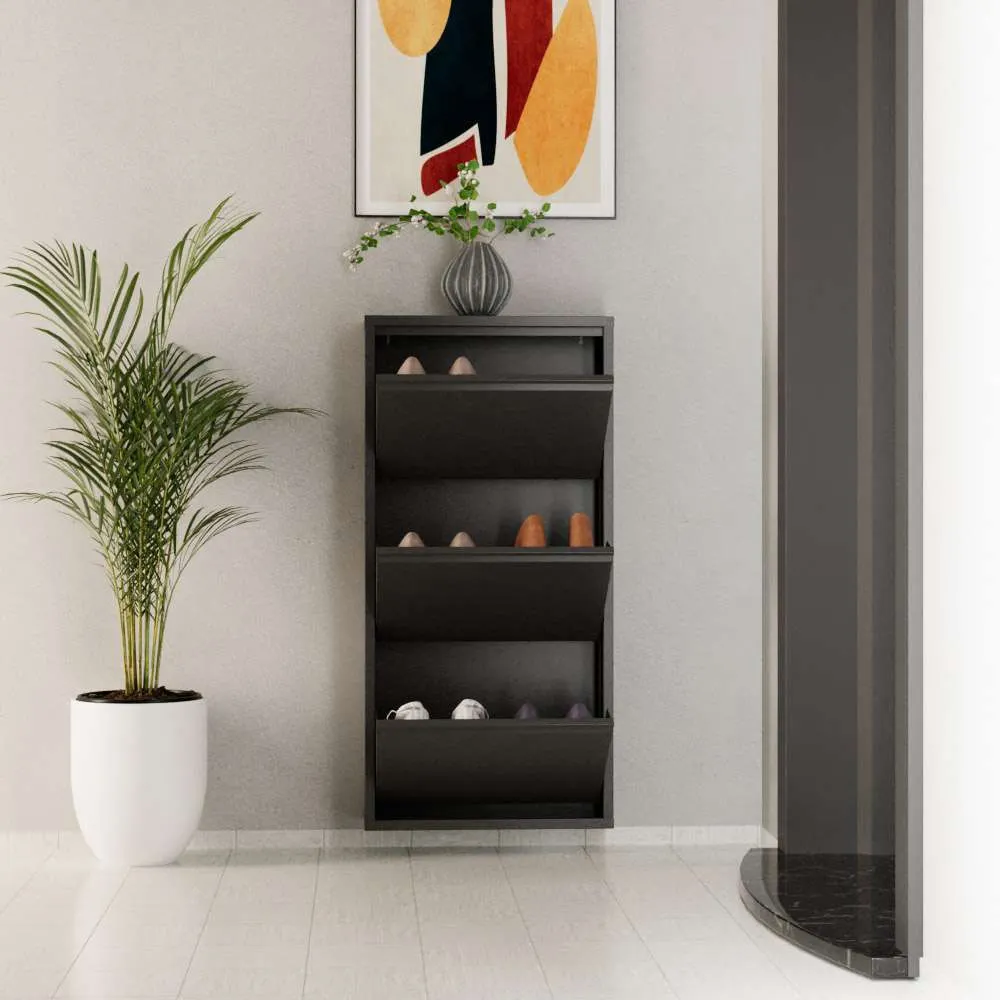 Szafka na buty metalowa 3 PIECE 50x103 cm antracytowa — zdjęcie 9