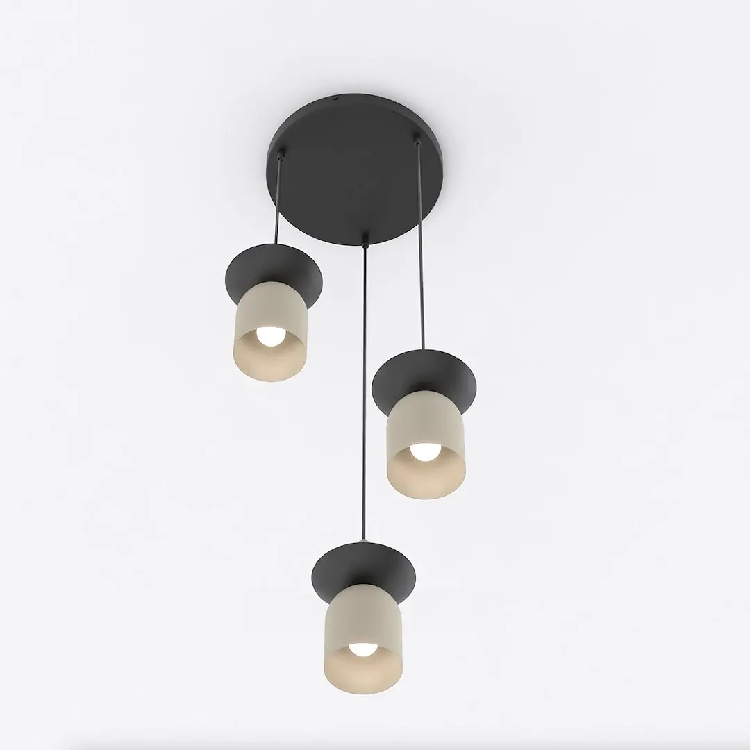Lampa wisząca metalowa EGO 3 PREM beżowa — zdjęcie 2