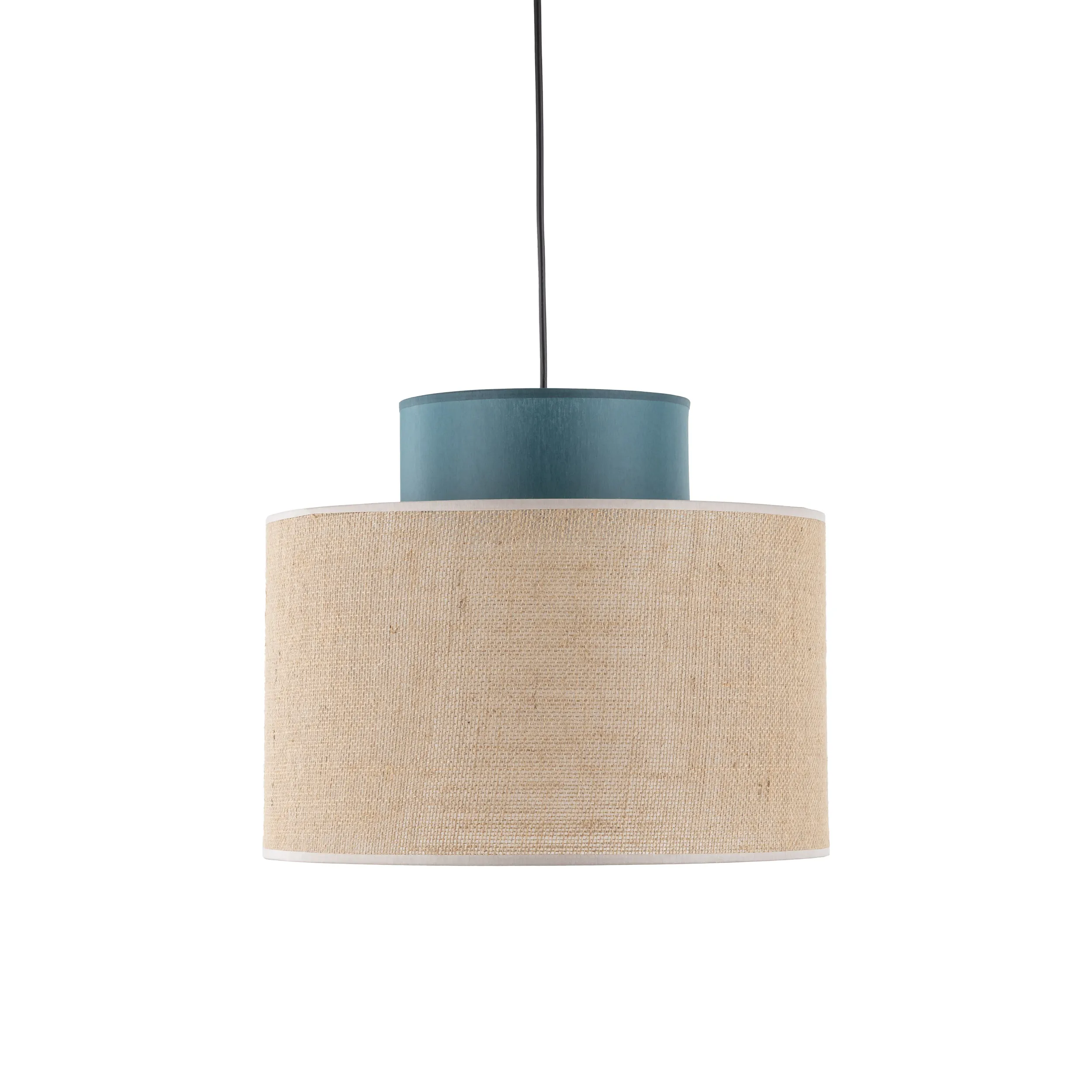 Lampa wisząca DUO JUTA brązowa zielona na czarnej podstawie i przewodzie 170x38cm - TK_3256