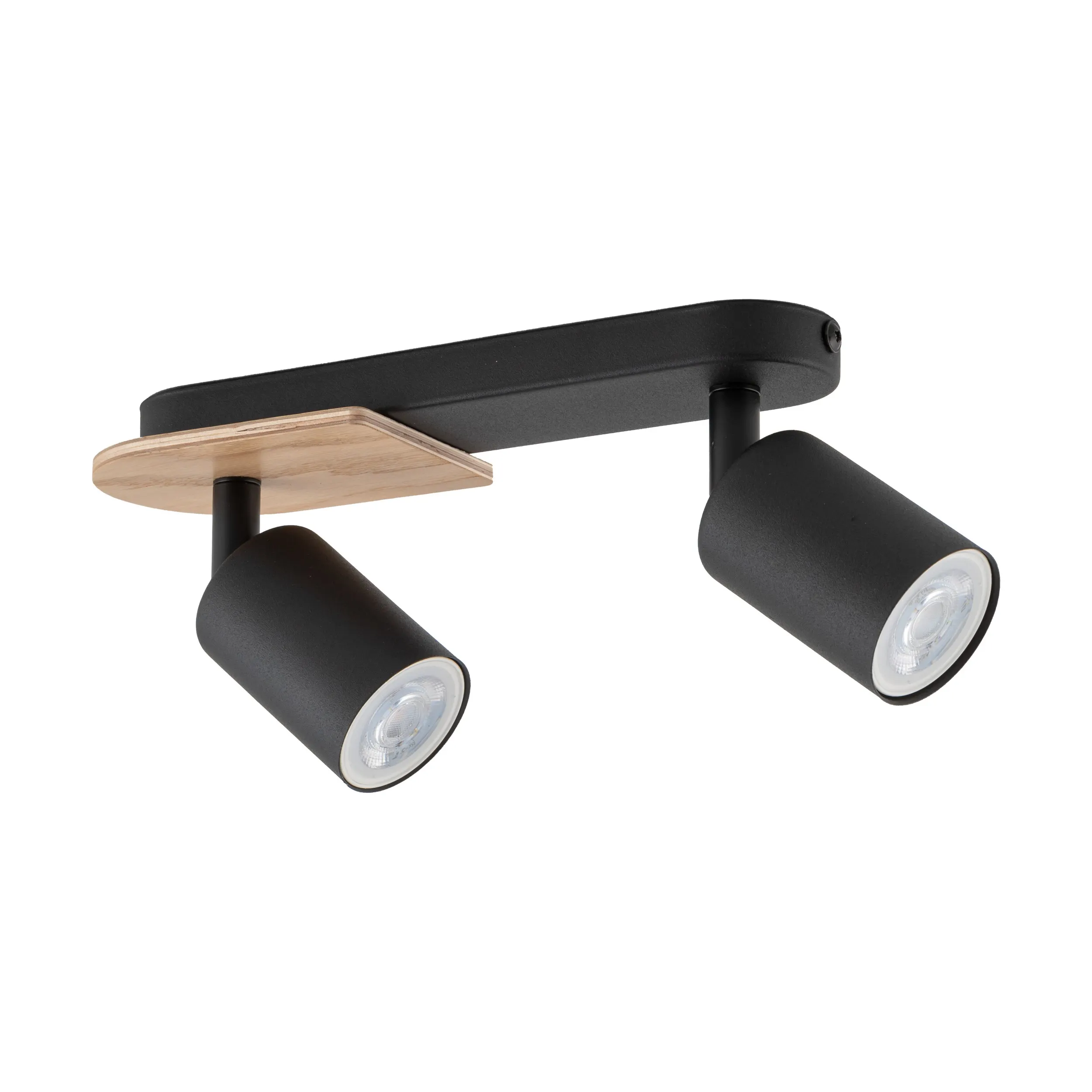 Lampa sufitowa COVER czarna z drewnianym elementem regulowana na listwie 35x18x14cm Lampa sufitowa COVER czarna z drewnianym elementem regulowana na listwie 35x18x14cm