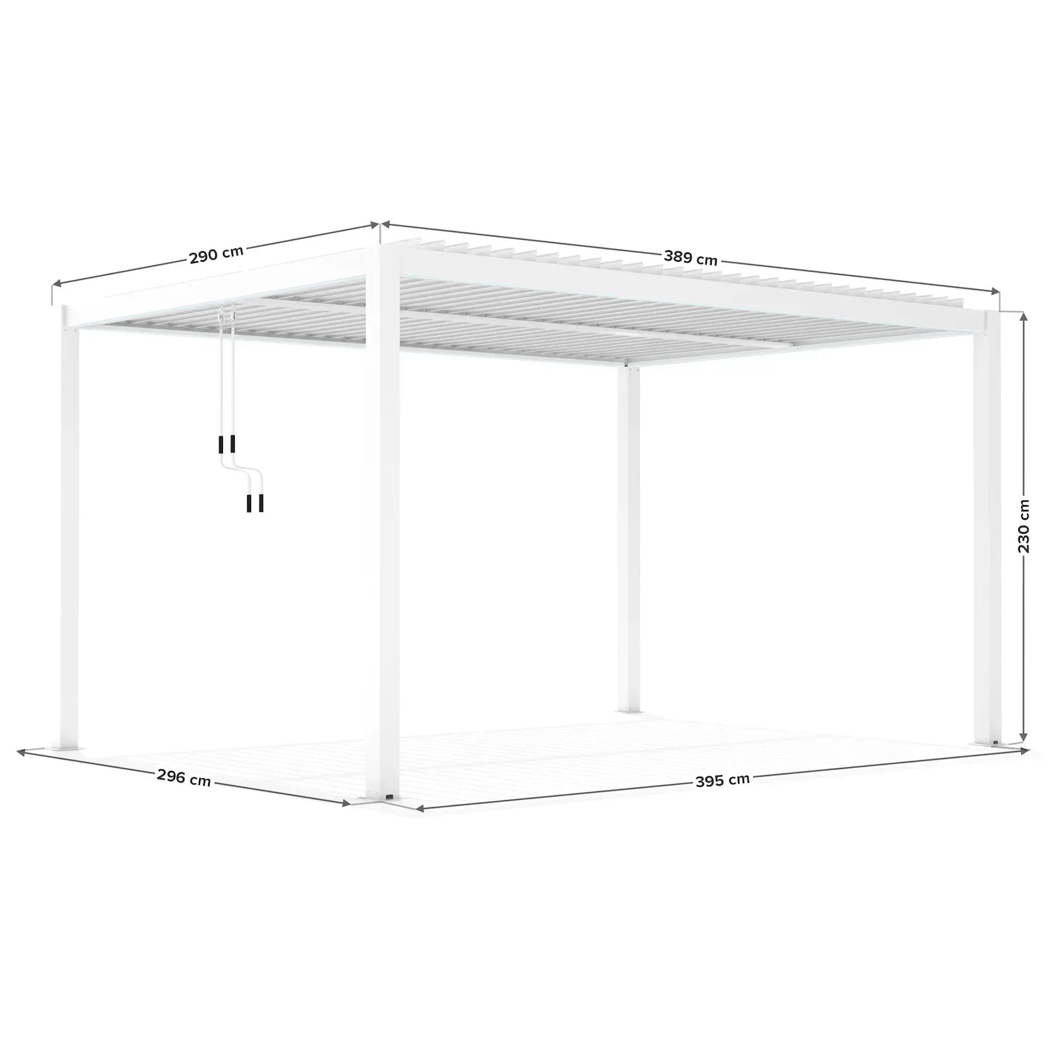 Pergola LUXE 3x4x2,3m biała z oświetleniem LED Esti&Esta — zdjęcie 9