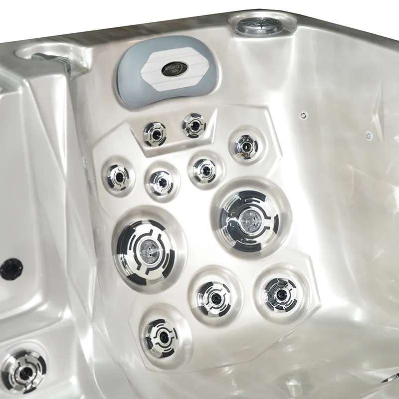 Jacuzzi ogrodowe 2-os. z hydromasażem SPA-749 200x135 cm biały/brązowy - HS_SPA749-3284