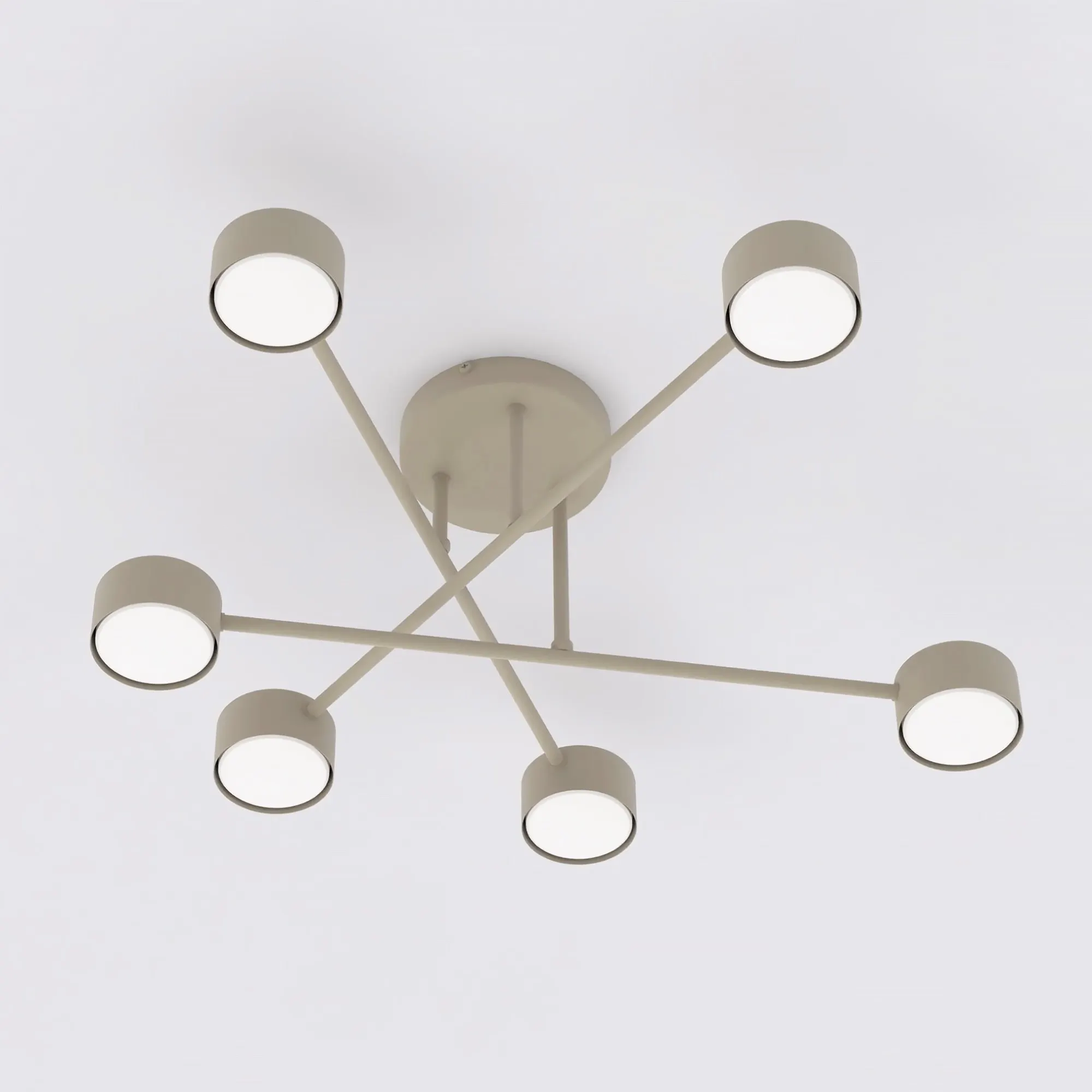 lampa sufitowa, diamantowy design, metalowa lampa, biała lampa, 6 źródeł światła