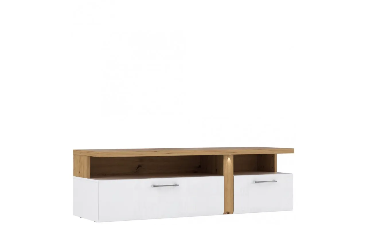 Szafka RTV TULUZA 163 cm dąb artisan biała