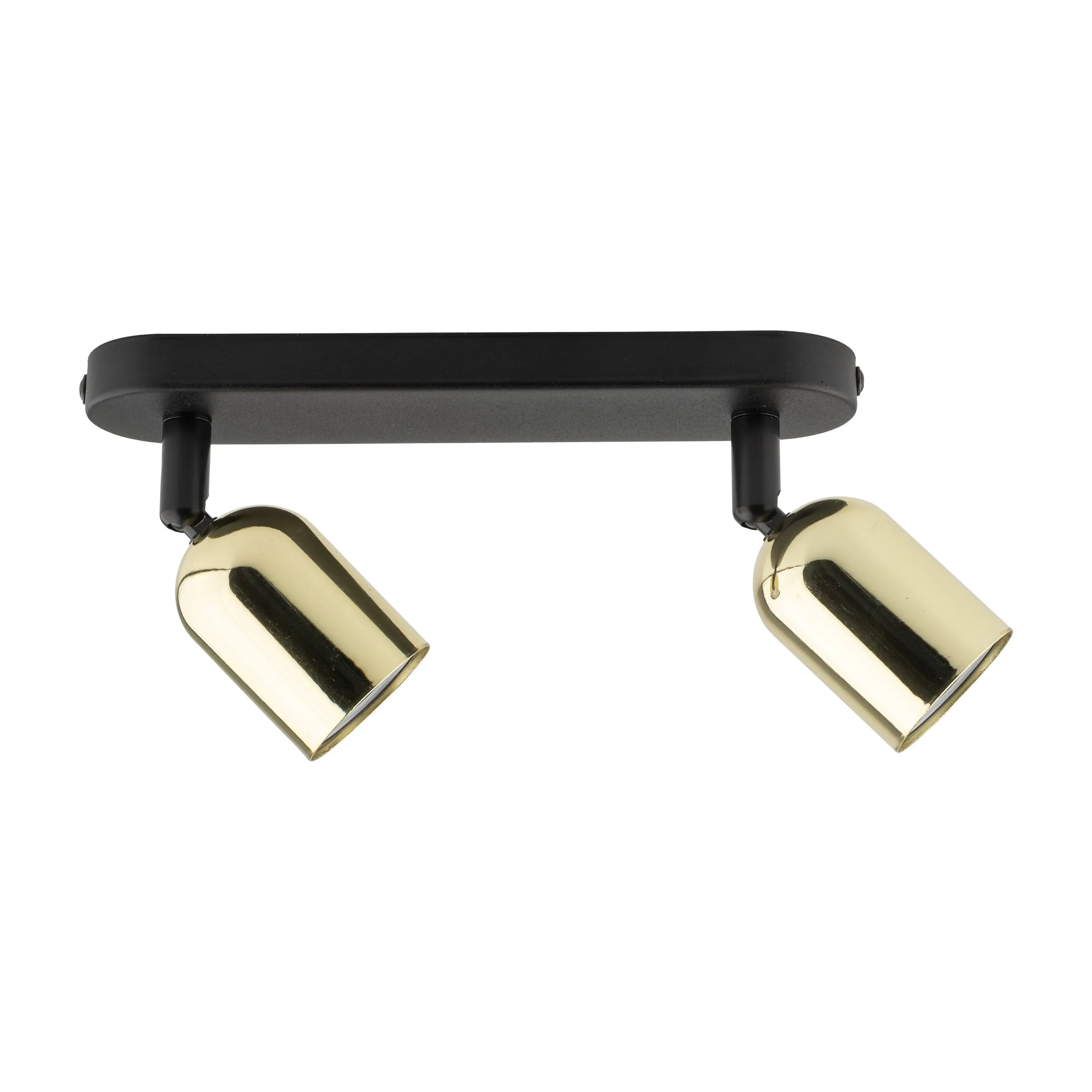 Lampa sufitowa TOP złota metalowa na czarnej listwie regulowana 35x18x14cm