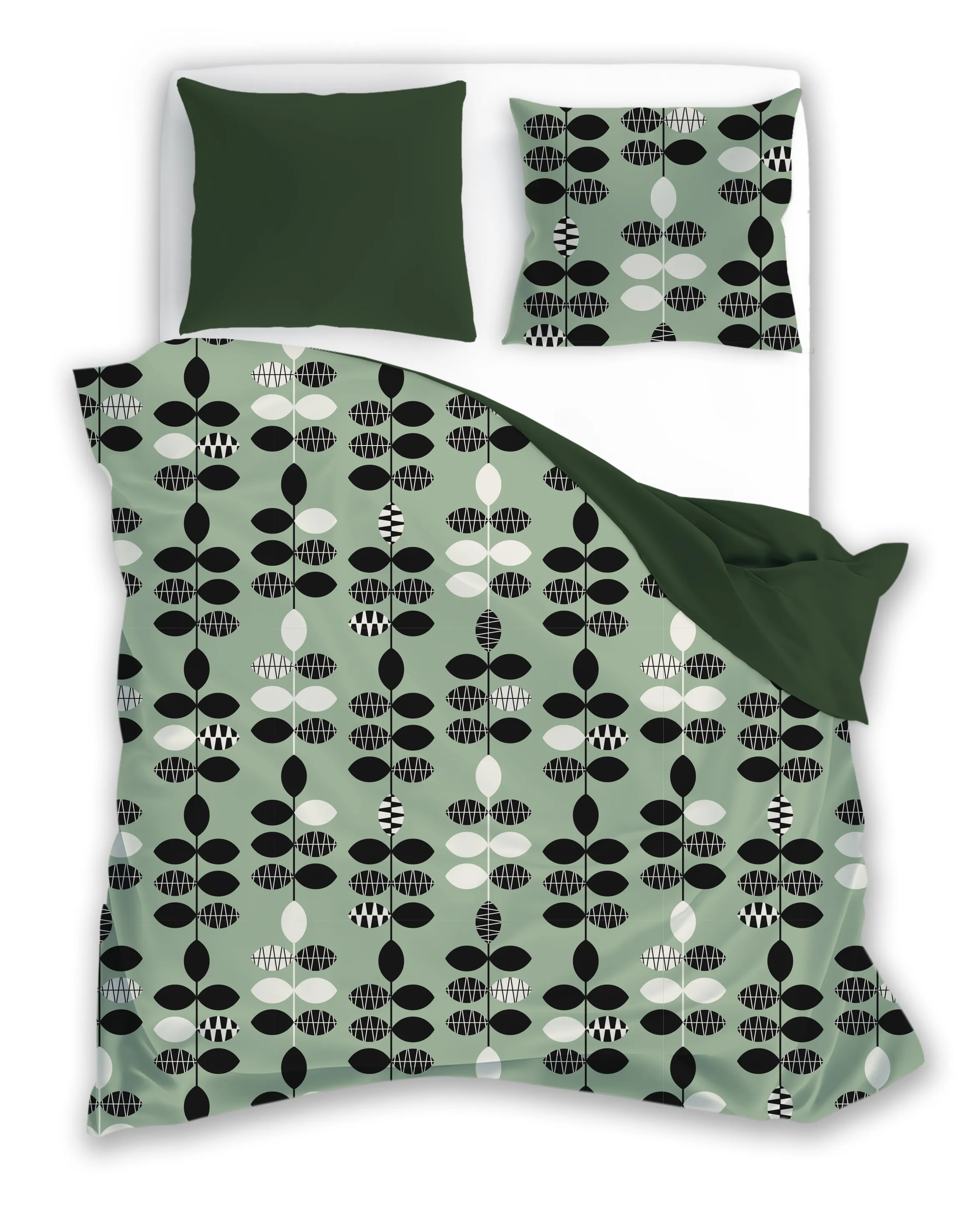 Pościel komplet PURE COTTON 013 bawełna 160X200+2x70X80 zielony Meble, Łóżko, Prześcieradło