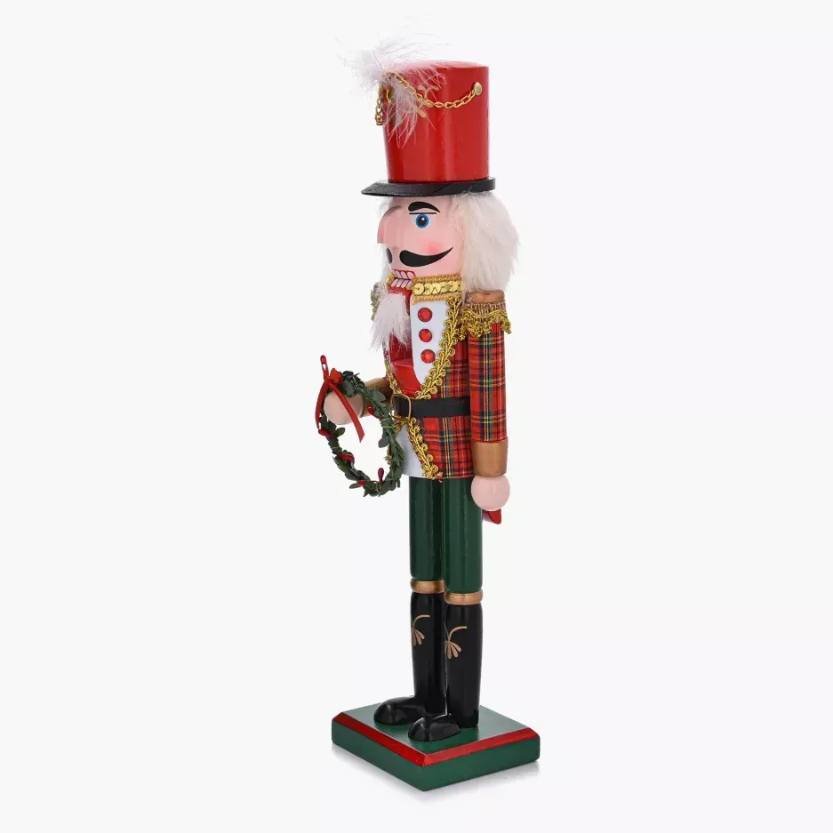 Dziadek do orzechów DUKA LUCAS WIENIEC krata 38cm czerwono-granatowo-złoty - DU_2222164