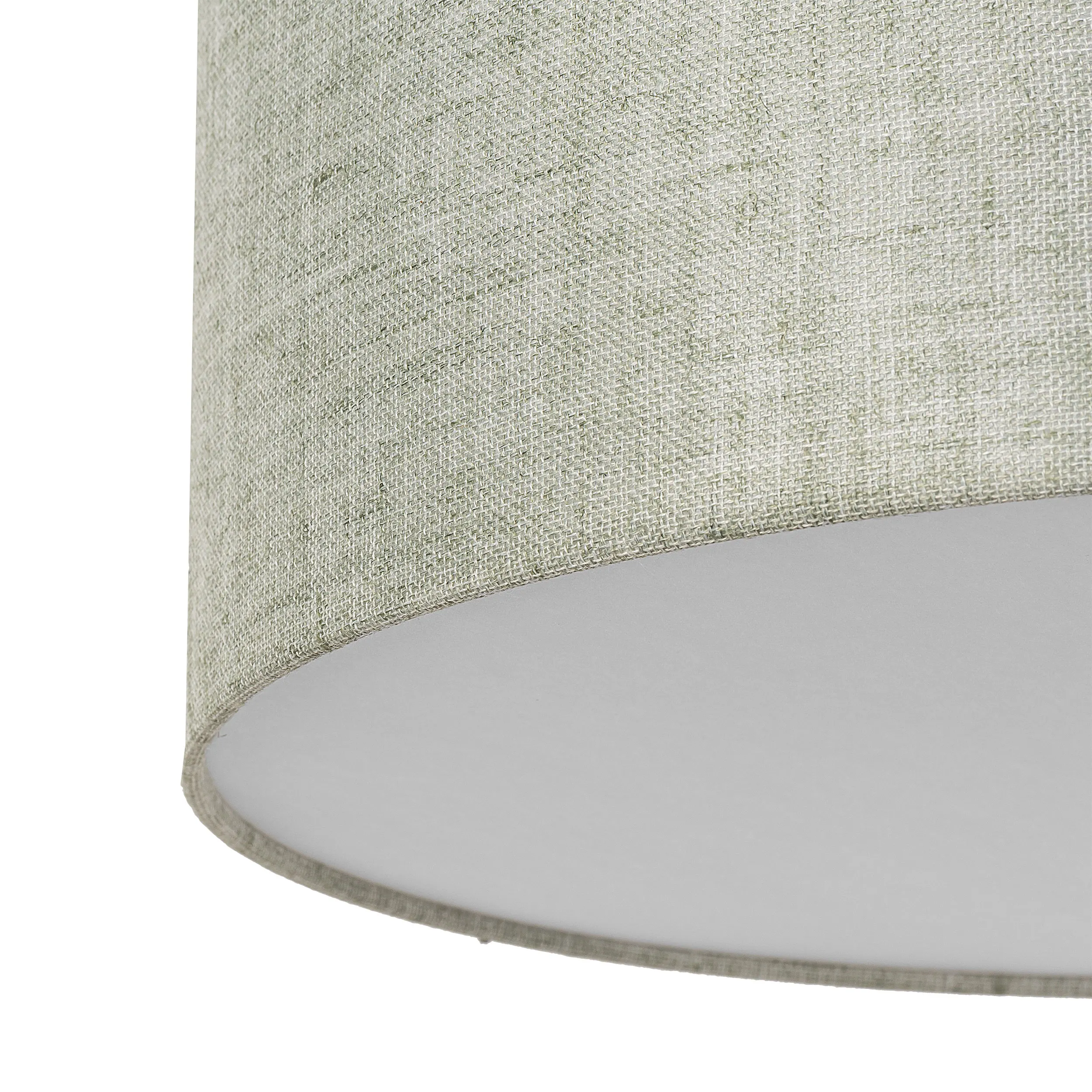 Lampa sufitowa EARTH zielona z tkaniny okrągła biały klosz 60x17cm - TK_4660