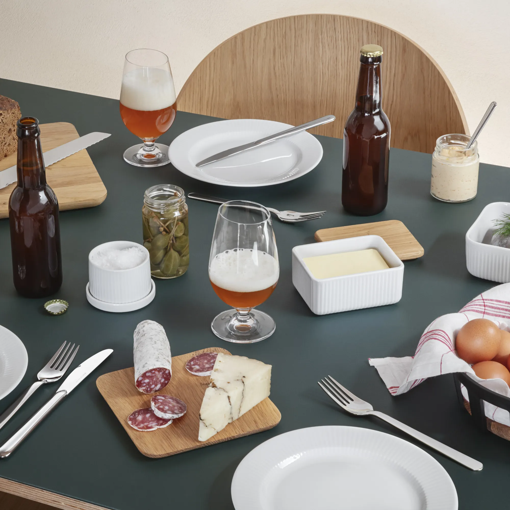 tarka, ser, salami, piwo, jajko