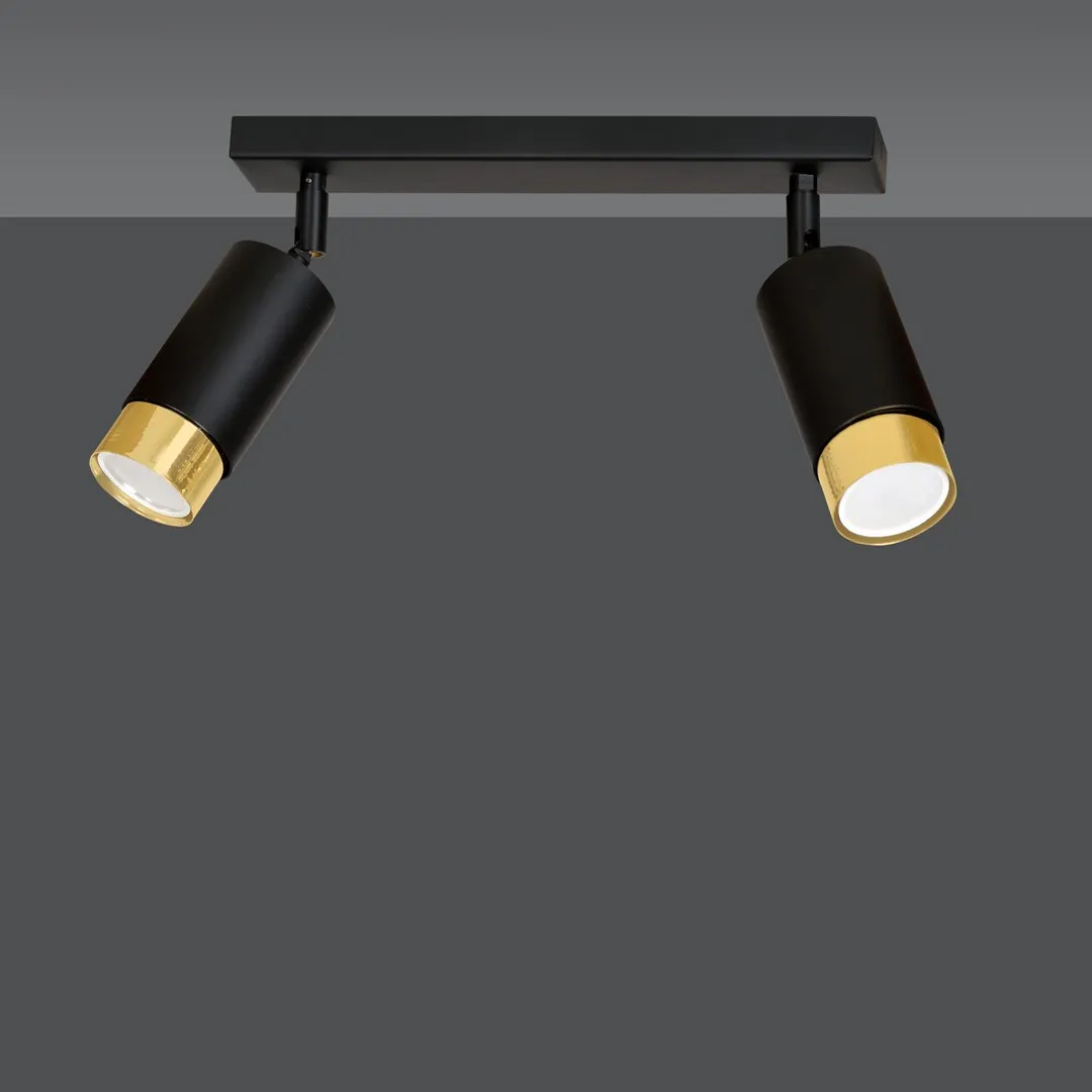 Lampa sufitowa HIRO 2 czarny złoty — zdjęcie 2