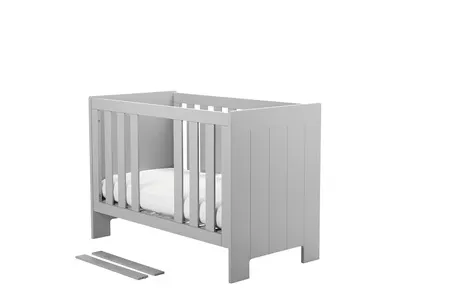 Łóżeczko dziecięce CALMO 120x60 z regulacją wysokości szare - PIN_021-010-138