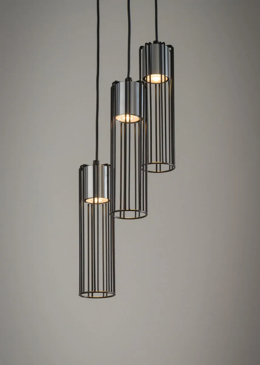 Lampa wisząca FOBIA 3 czarno-srebrna - SI_33457