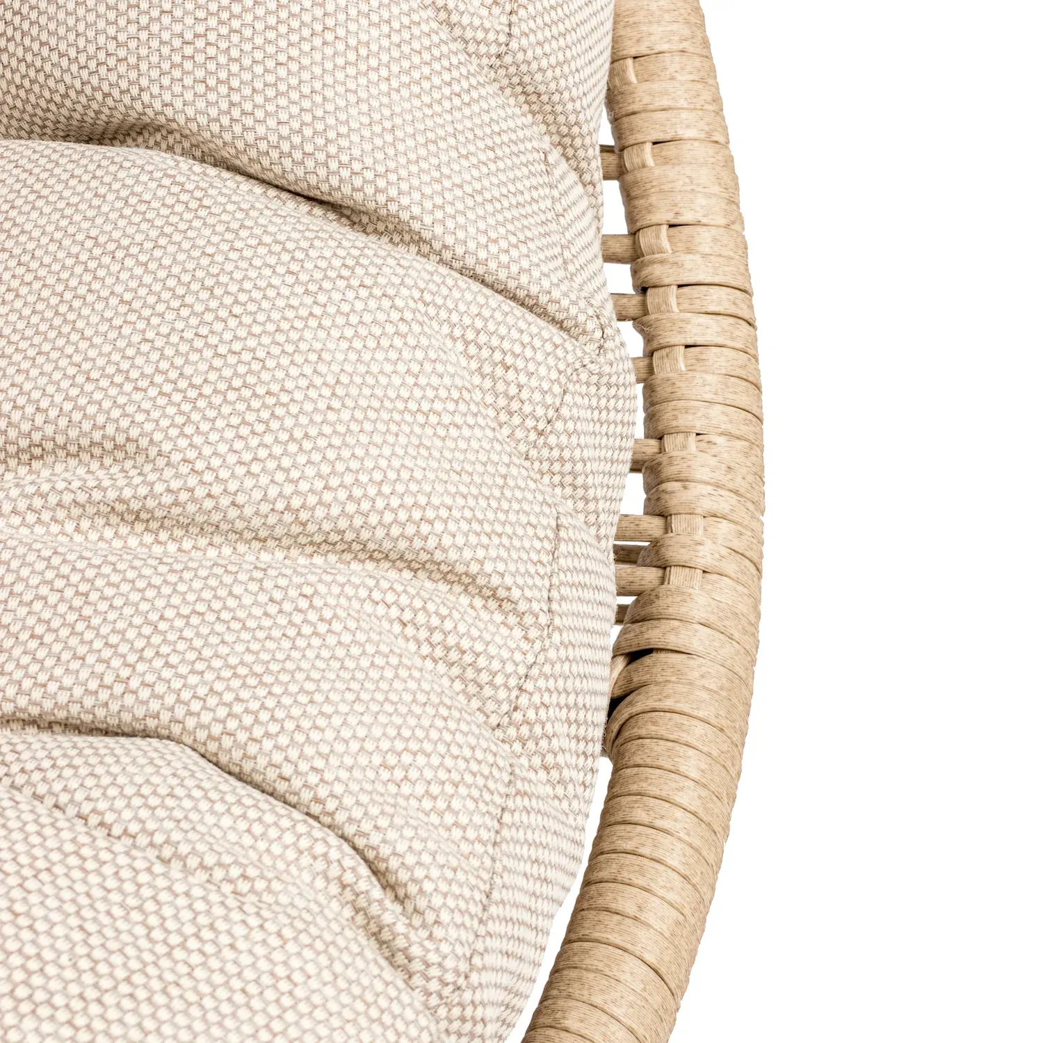 Fotel ogrodowy polirattanowy HOLAND z poduszką beżowy - MI_5905610255503