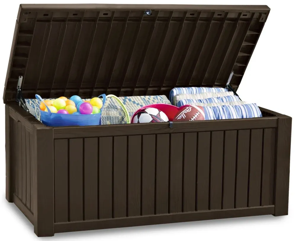 Skrzynia na taras ROCKWOOD BOX 570L Brązowy SZ155 G72 W64 - FG001088