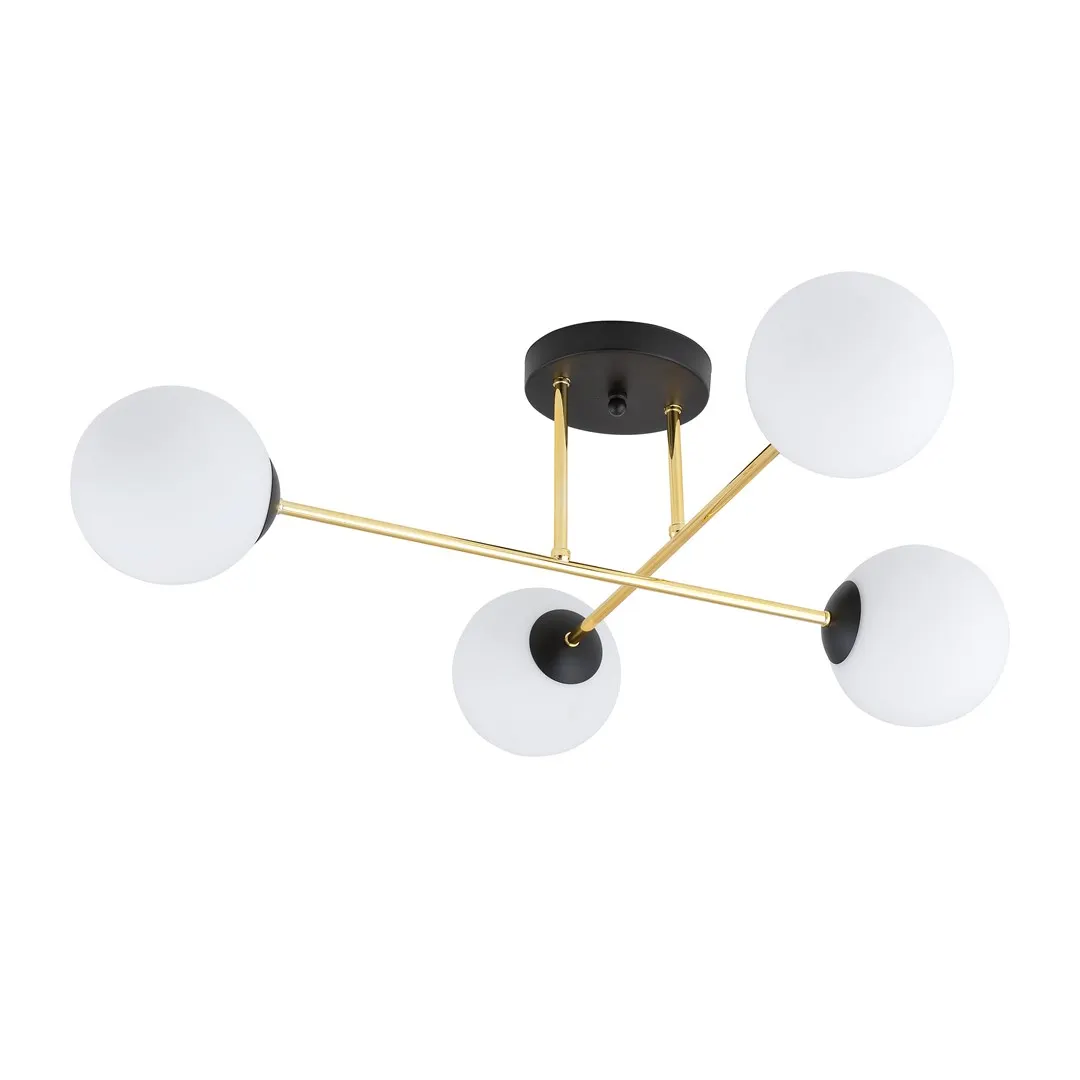 Lampa sufitowa MAGNUM 4 czarny złoty biały