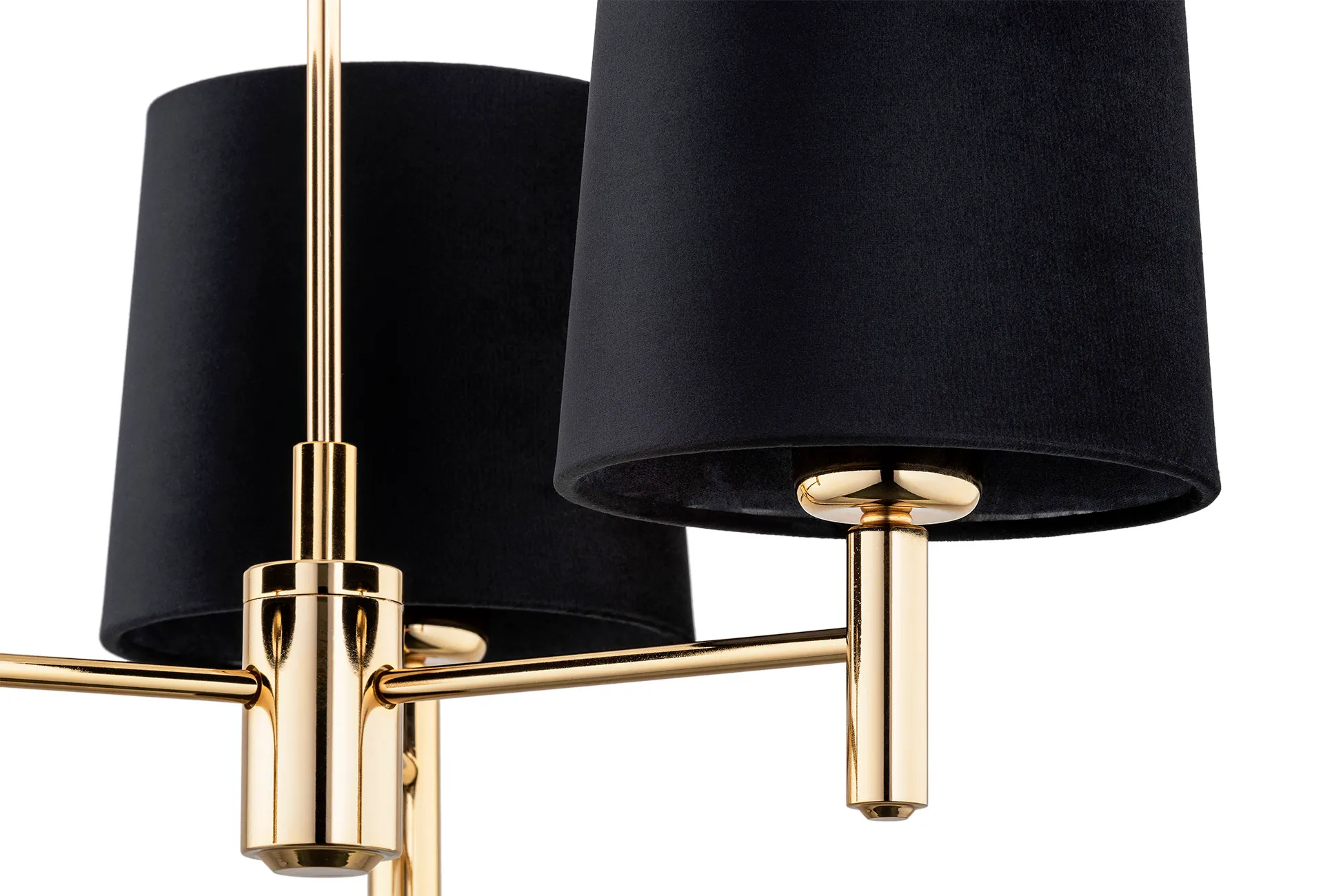 Żyrandol PONTE PLUS metalowy mosiądz czarny 63x47cm - 6111