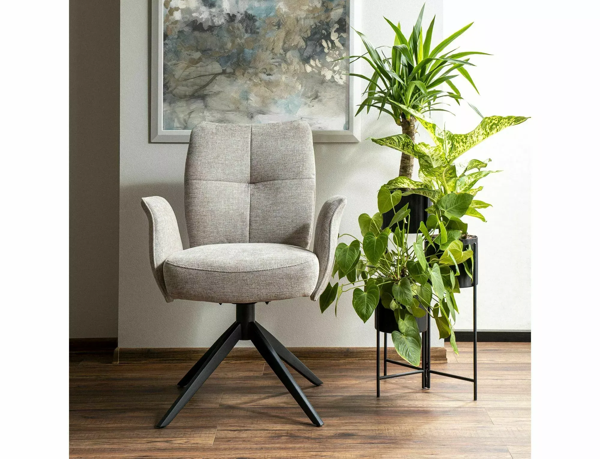 Krzesło obrotowe z podłokietnikami WING Brego 31 jasny beż czarny stelaż Signal - WINGBRCJBE