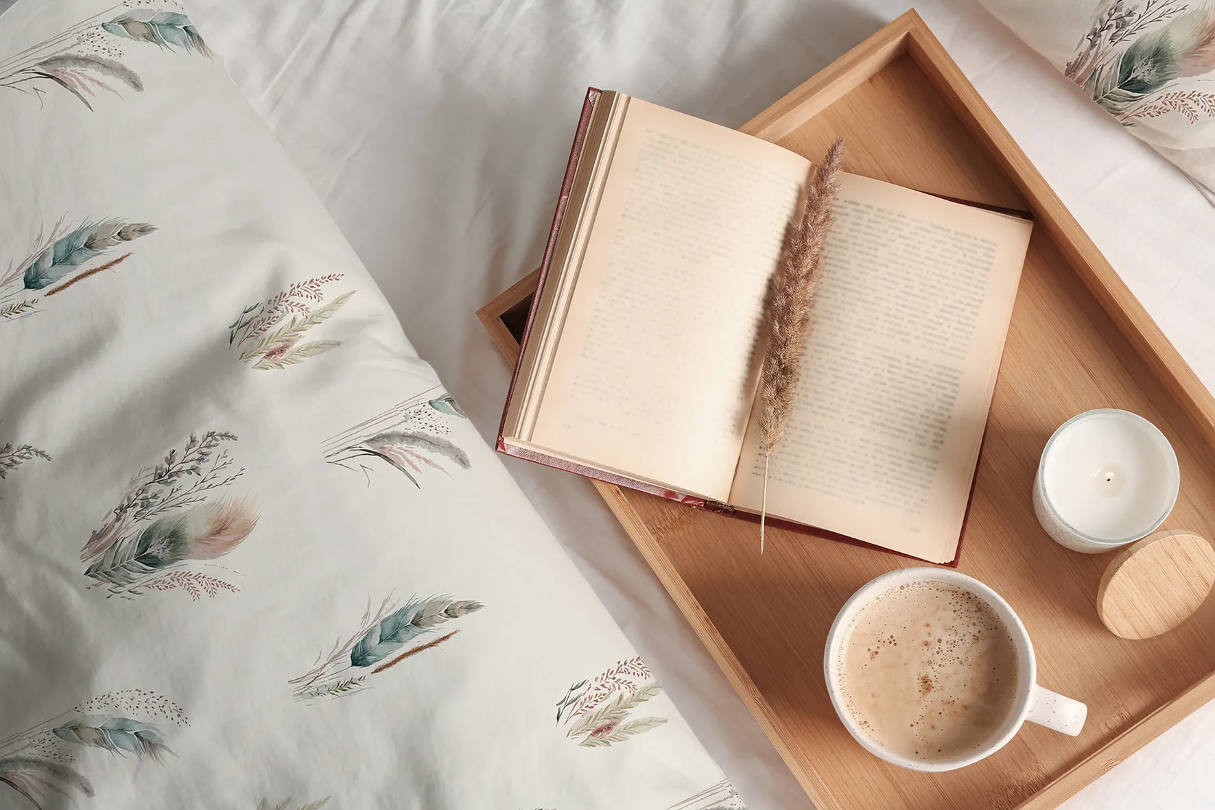 Pościel komplet NATURAL BOHO 008 bawełna 100% 140x200+70x90 biały beżowy - FARO_28974