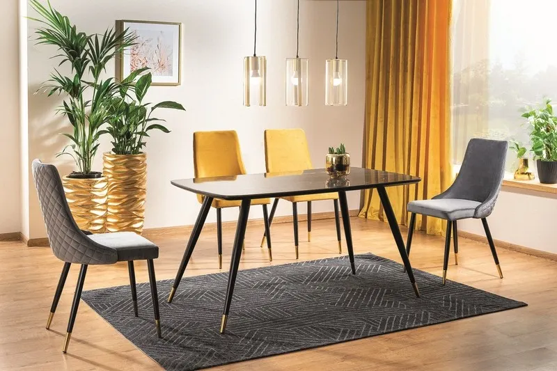 Stół CYRYL I 80x140 nowoczesny glamour, efekt kamienia Signal - CYRYLCC140