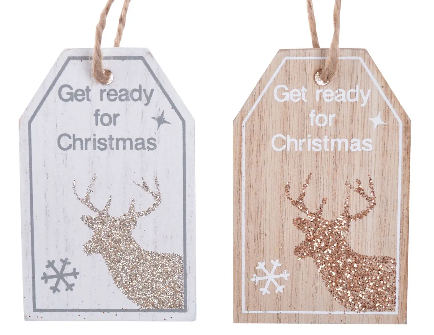 Komplet 2 zawieszek drewnianych 2976 biały naturalny Komplet 2 zawieszek drewnianych 2976 biały naturalny