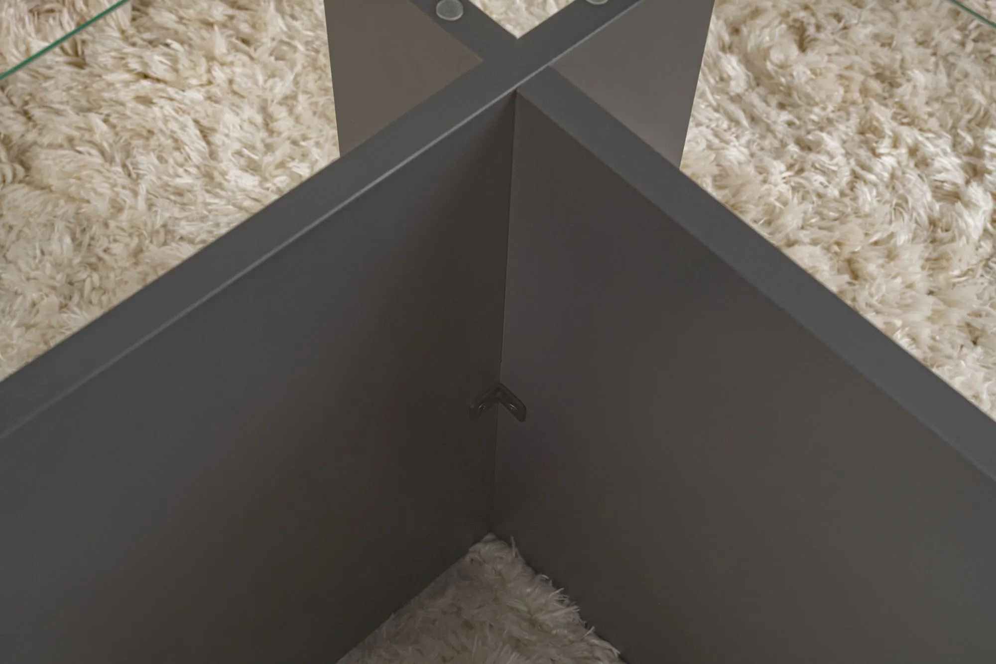 Stolik kawowy VETRINO 65x105 cm szkło hartowane antracytowy - ASI_353NRD1105