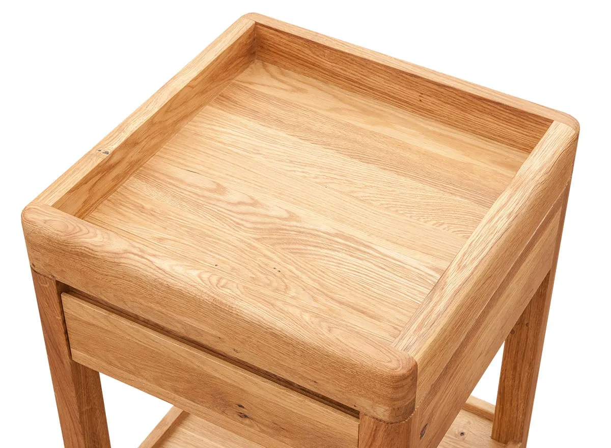 Stolik GIALO z szufladą i półką GIALO 60x40x40 - dąb olejowany - 2SGIA03