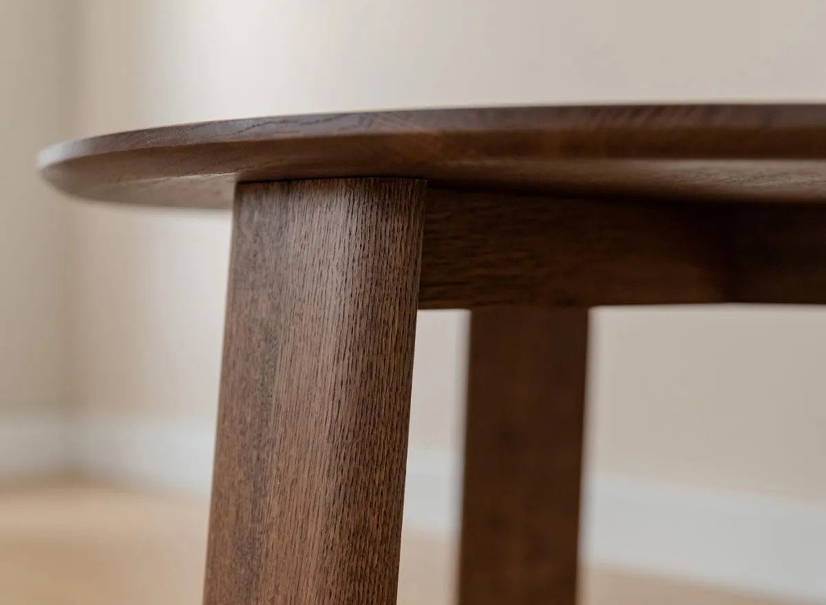 Stolik okrągły dębowy MONTI 71 cm - tabacco - PRHMON71T