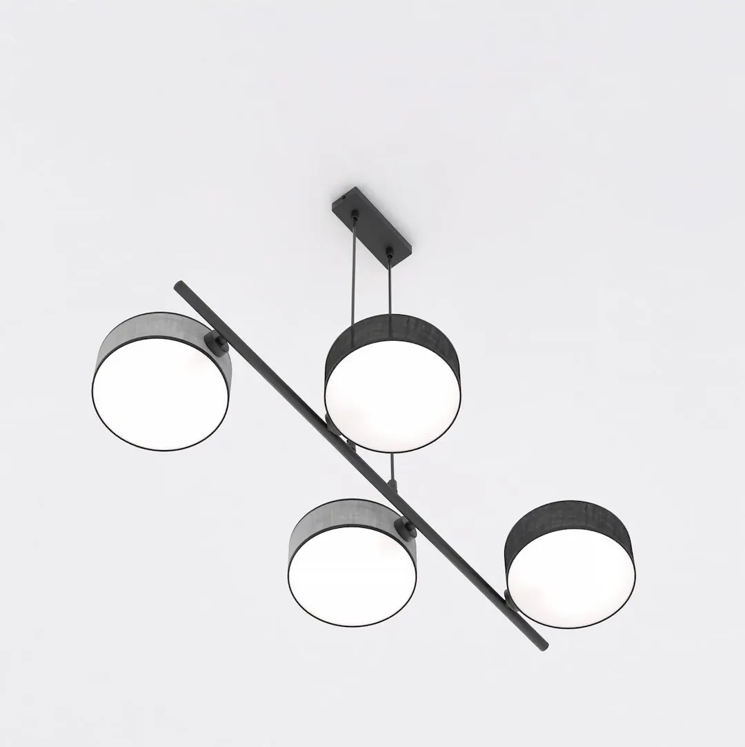 Lampa wisząca DRUMZ 4 MIX2 abażur szary czarny — zdjęcie 3