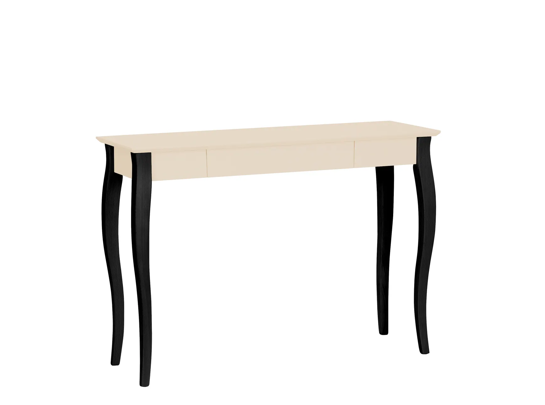Biurko z szufladą LILLO 105x40 kremowy blat/czarne drewniane nogi
