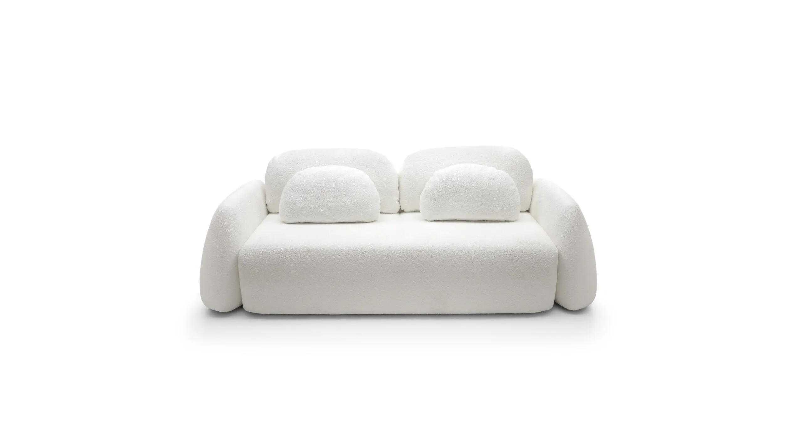 Sofa rozkładana z poduszkami 259 cm MONSOON kremowa boucle