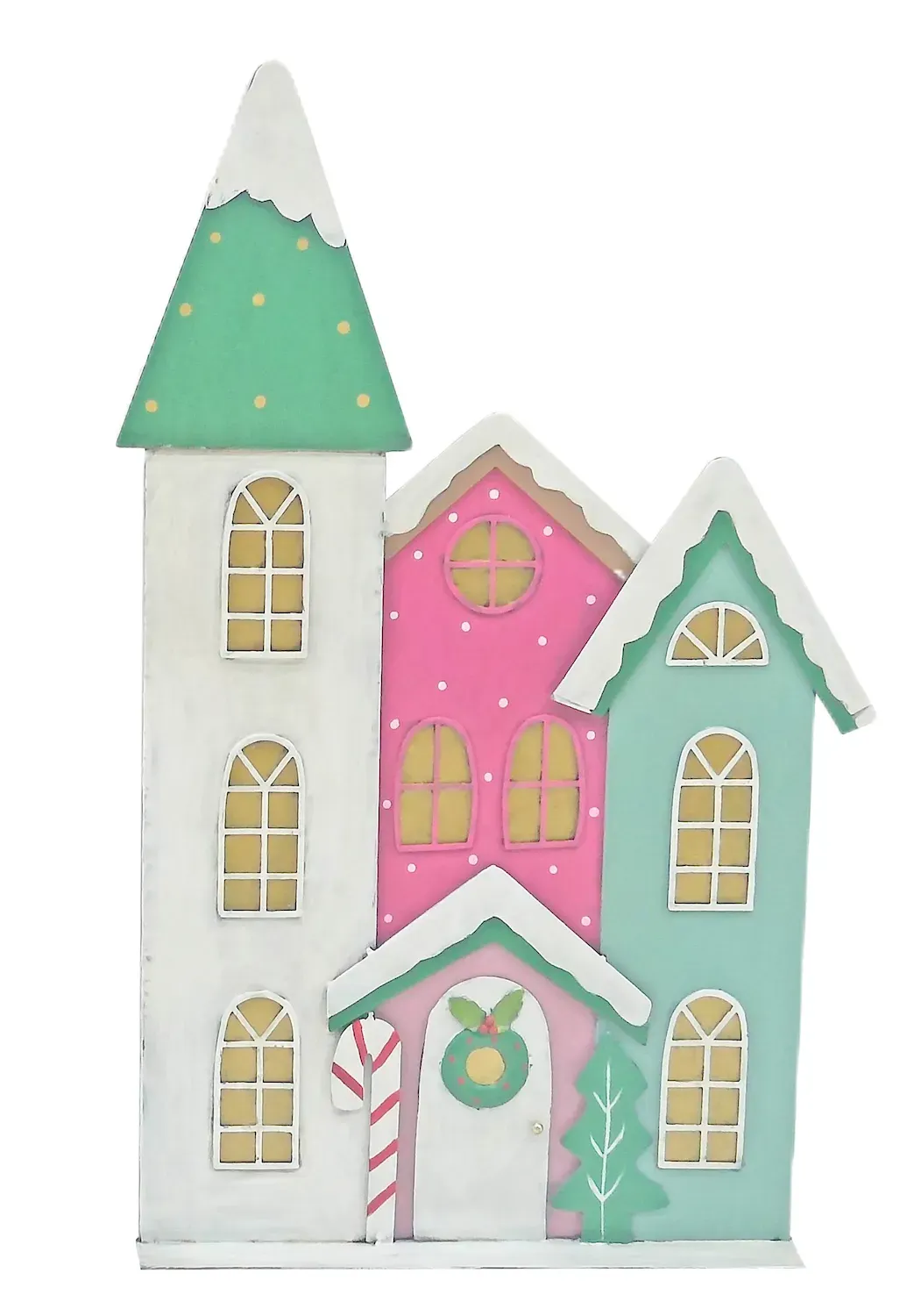 Dekoracja metalowa DOMKI KOLOROWE wielokolorowy Dekoracja metalowa DOMKI KOLOROWE wielokolorowy