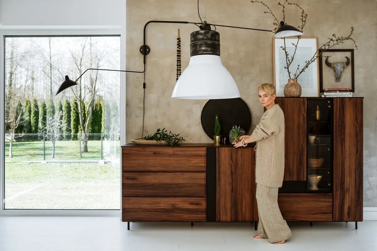 Witryna niska Borga 05 dąb catania, czarny 100x143x41 - BG5DCC