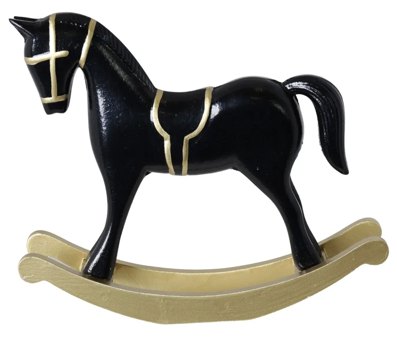 Drewniany koń na biegunach ŚREDNI 3326 czarny Drewniany koń na biegunach ŚREDNI 3326 czarny