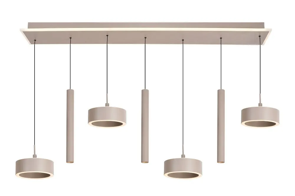 lampa wisząca, zestaw zawieszeń, oświetlenie sufitowe, kolor beżowy, minimalistyczne wieszaki