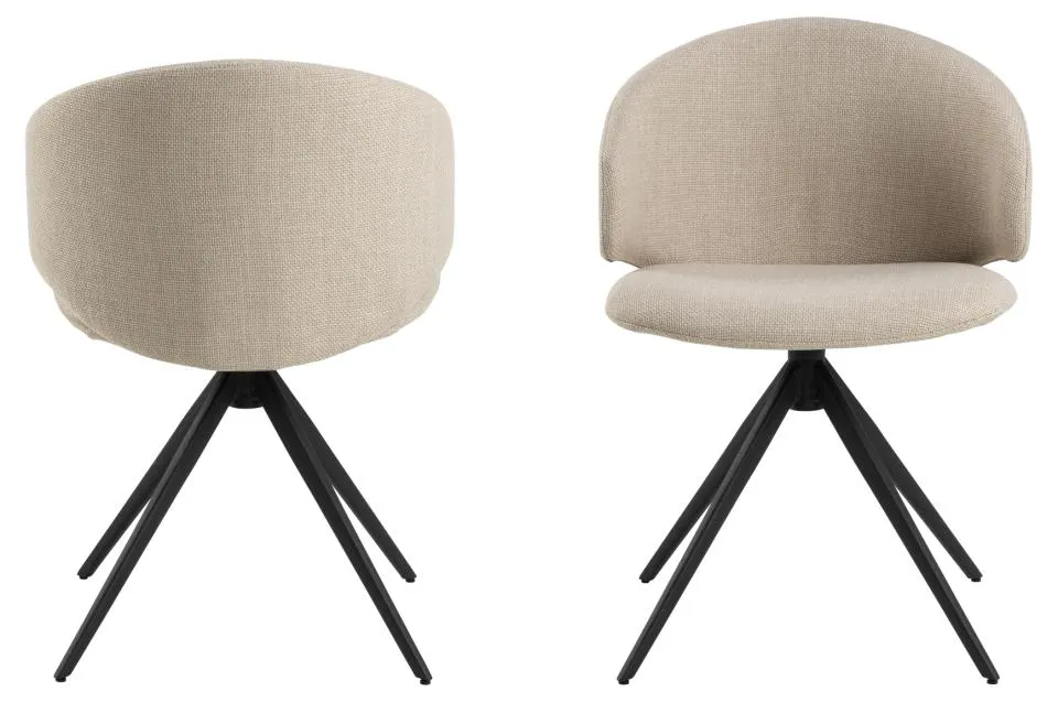 Krzesło obrotowe z podłokietnikami ELLA Beżowy, Czarny - 0000103142