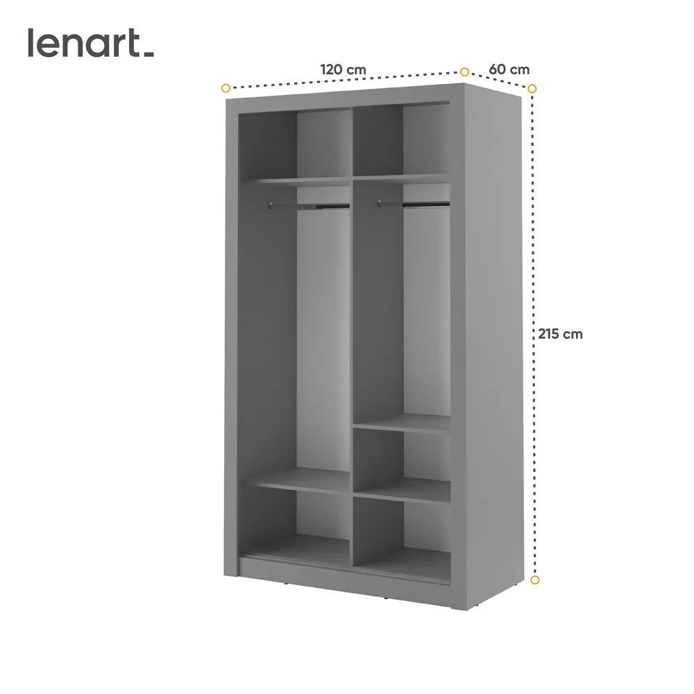 Szafa 2-drzwiowa ARTI AR-06 120cm szara — zdjęcie 7