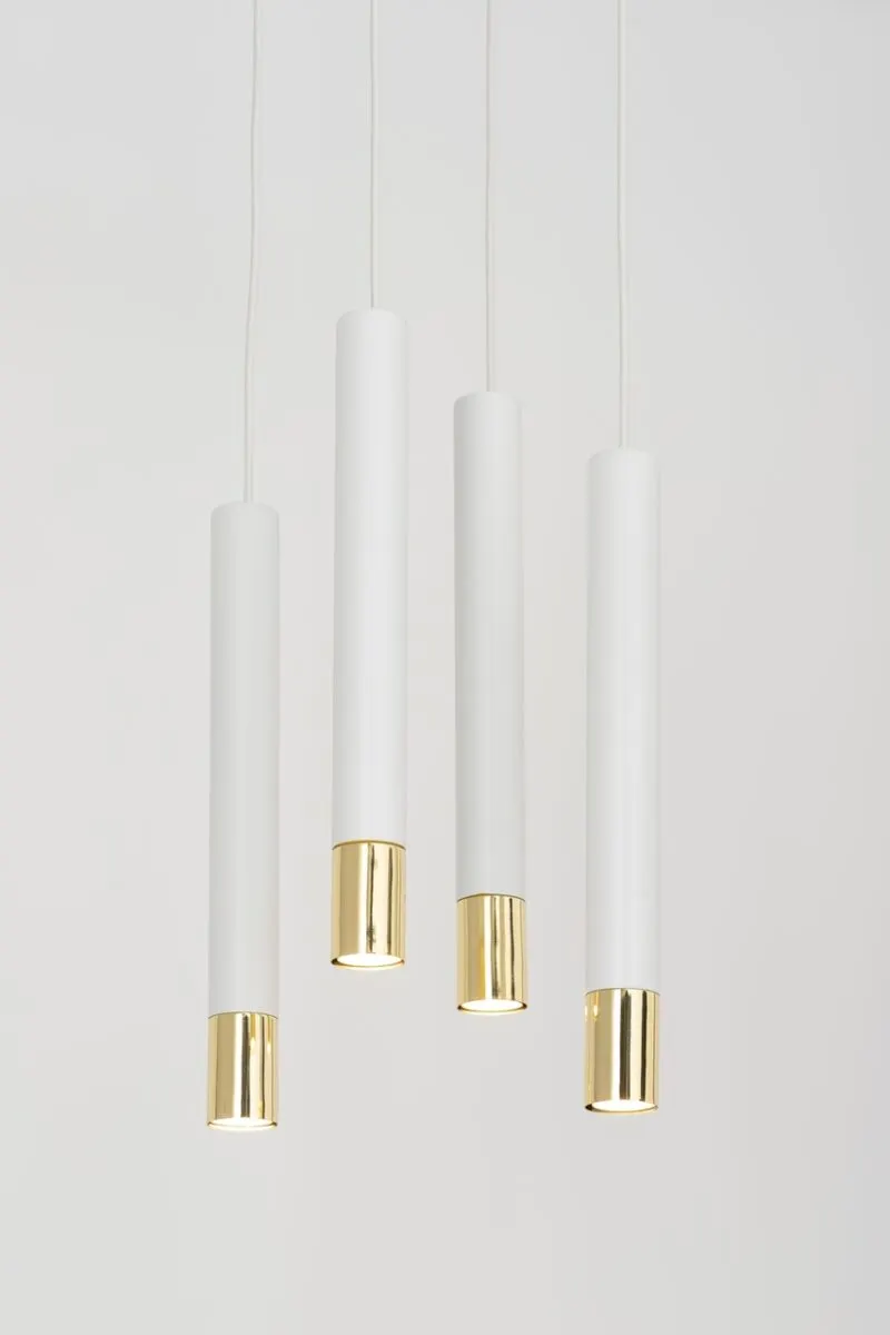 Lampa wisząca SOPEL GRAND 4 biało-złota - SI_33389