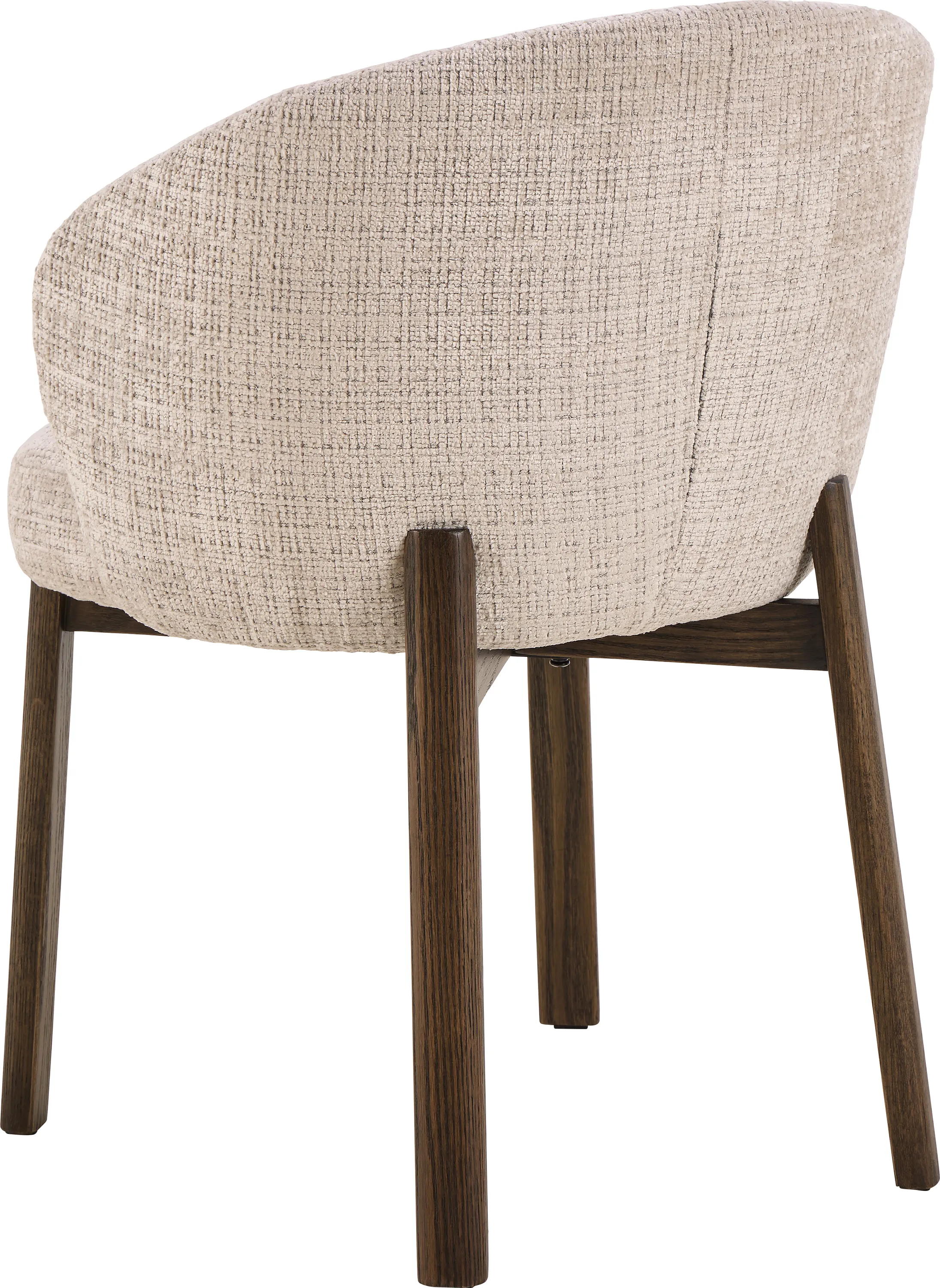 Krzesło okrągłe z podłokietnikami DARLENE 3 beżowe/dąb dymiony - 0000109541