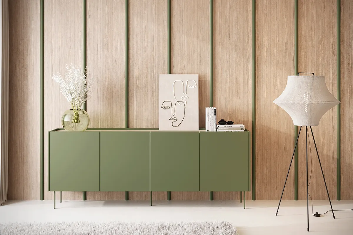 Komoda DESIN 220 z 4 szufladami - oliwka - dąb nagano - B_149002