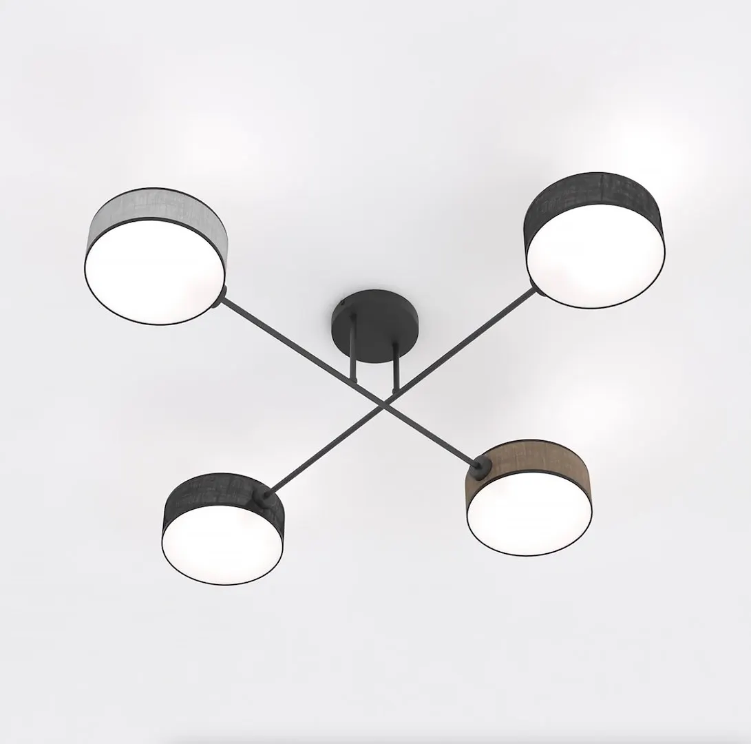 Lampa sufitowa plafon MAGA 4 MIX1 abażur wielokolorowa - 1572/4