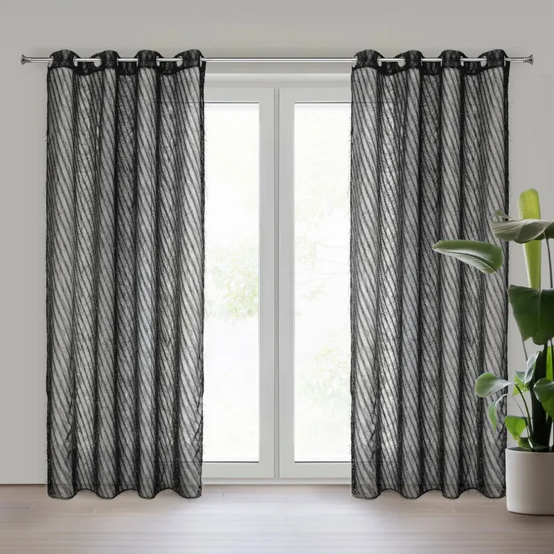 ZASŁONA GOTOWA LAUREL 140 X 250 CM CZARNY ZASŁONA GOTOWA LAUREL 140 X 250 CM CZARNY