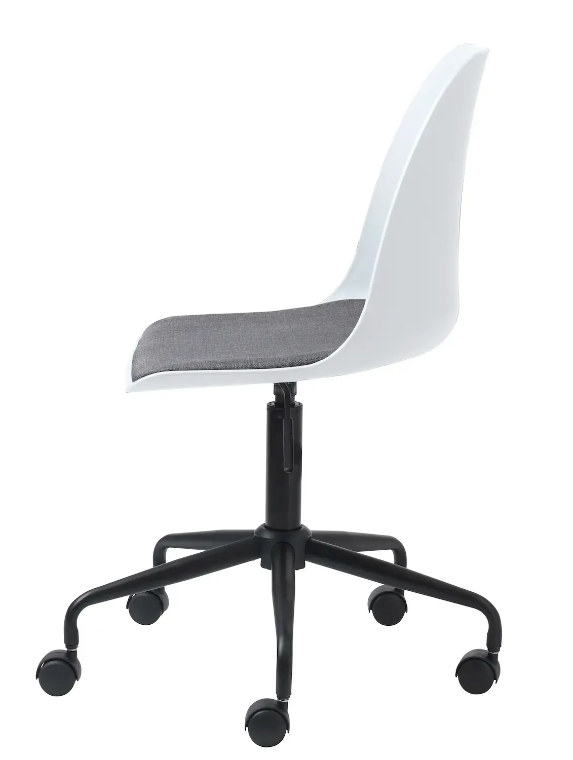 Krzesło biurowe z regulacją wysokości WHISTLER tapicerowane siedzisko - biały, szary - UN_36651001