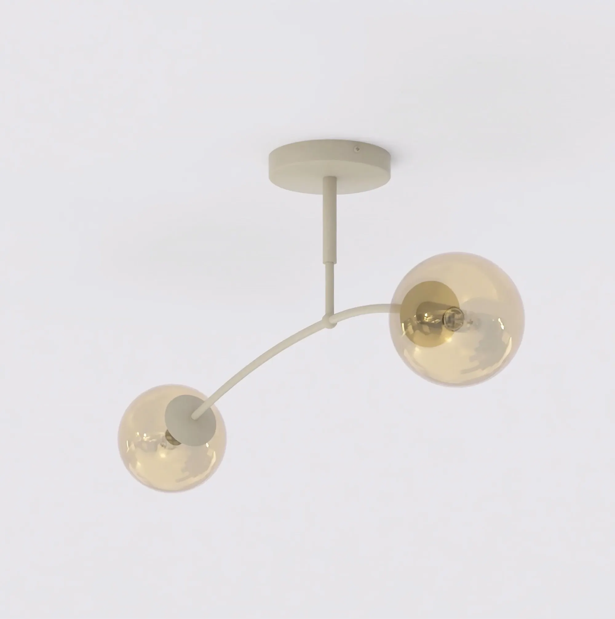 Lampa sufitowa PREGOS 2 MOKKA AMBER beżowa miodowy - 1686/2