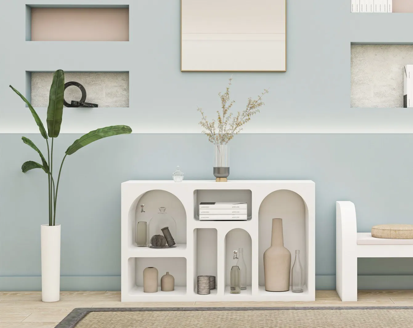 Regał z przegrodami LIVA 120 cm biały - ASI_125GLN1220